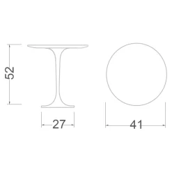 Tavolino Tulip Eero Saarinen H 52 in Marmo Nero Marquinia Made in Italy - Scarlet