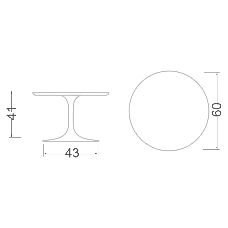 Tavolino Tulip Eero Saarinen H 41 in Ceramica Nero Assoluto Made in Italy - Scarlet
