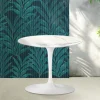 Tavolino Tulip Saarinen H 39 cm in Ceramica Florim Statuario Lucido - Scarlet