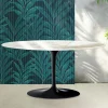 Tavolino Tulip Saarinen H 41 cm in Ceramica Florim Calacatta Gold Lucido - Scarlet
