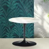 Tavolino Tulip Saarinen H 39 cm in Ceramica Florim Calacatta Gold Lucido - Scarlet