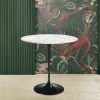 Tavolino Tulip Saarinen H 52 con Piano Ovale in Marmo di Carrara Made in Italy - Scarlet