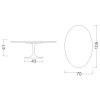 Tavolino Tulip Saarinen H 41 con Piano Ovale in Laminato Liquido Nero Made in Italy - Scarlet