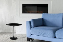 Tavolino Tulip Saarinen H 52 con Piano Ovale in Laminato Liquido Nero Made in Italy - Scarlet