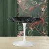 Tavolino Tulip Saarinen H 41 con Piano in Marmo Verde Alpi Realizzato in Italia - Scarlet