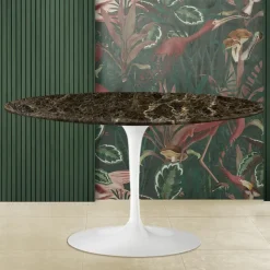 Tavolino Tulip Saarinen H 41 con Piano in Marmo Emperador Dark Made in Italia - Scarlet