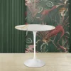Tavolino Tulip Saarinen H 52 con Piano Ovale in Marmo Calacatta Oro Made in Italy - Scarlet