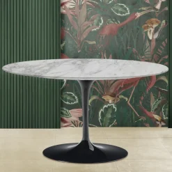 Tavolino Tulip Saarinen H 41 con Piano in Marmo Arabescato Realizzato in Italia - Scarlet