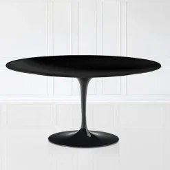 Tavolino Tulip Saarinen H 41 in Laminato Liquido Ovale Nero Made in Italy - Scarlet
