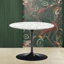 Tavolino Tulip Saarinen H 41 in Marmo di Carrara Realizzato in Italia - Scarlet