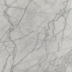 Tavolino Tulip Saarinen H 52 Ovale in Marmo di Carrara Statuarietto Made in Italy - Scarlet