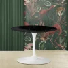 Tavolino Tulip Saarinen H 39 Ovale in Marmo Nero MArquinia Realizzato in Italia - Scarlet