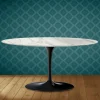 Tavolino Tulip Saarinen Ovale H 41 in Ceramica Lucid Made in Italy - Scarlet