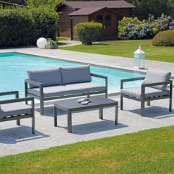 Tavolino 100x55 cm da Giardino in Alluminio di Diverse Finiture - Topolino