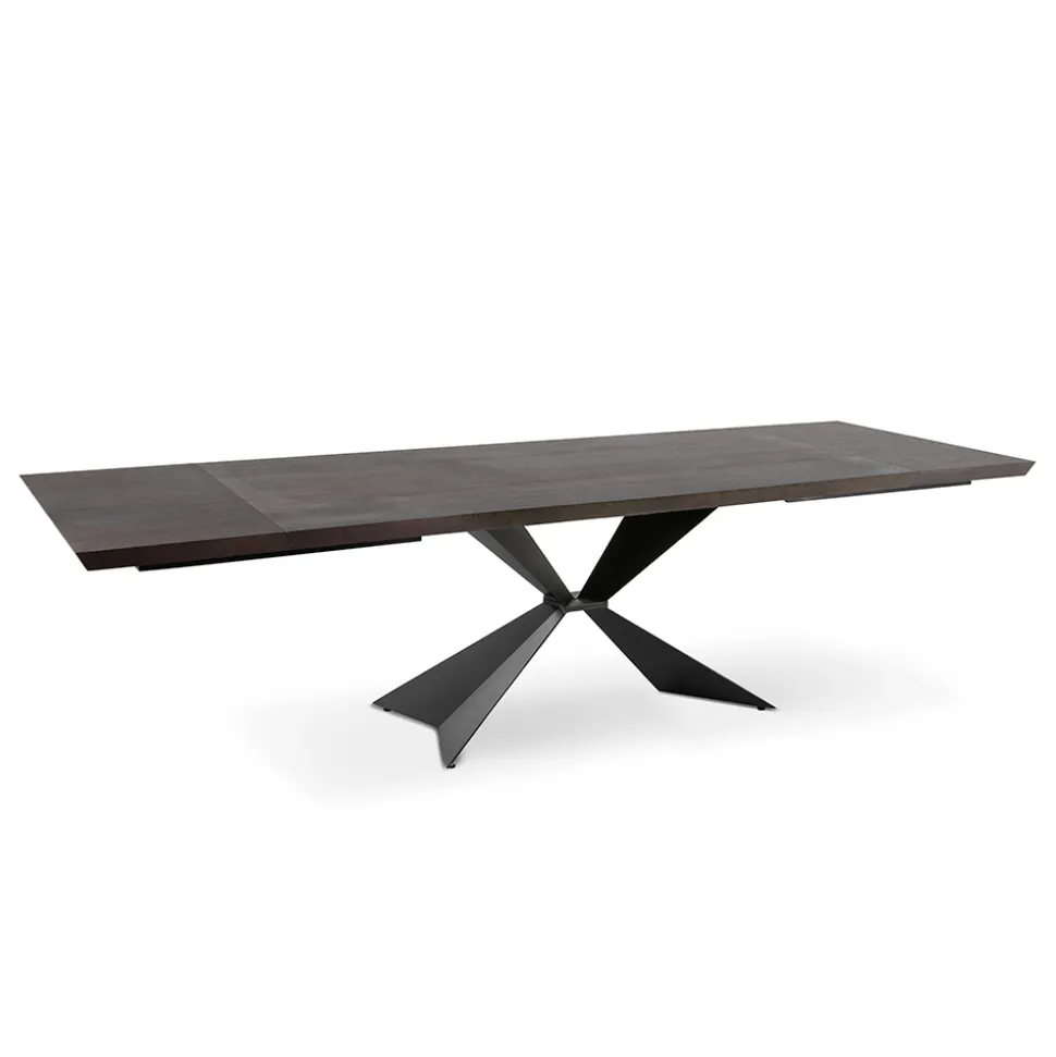 Tavolo Allungabile a 300 cm con Base in Metallo e Piano in Rovere - Marina