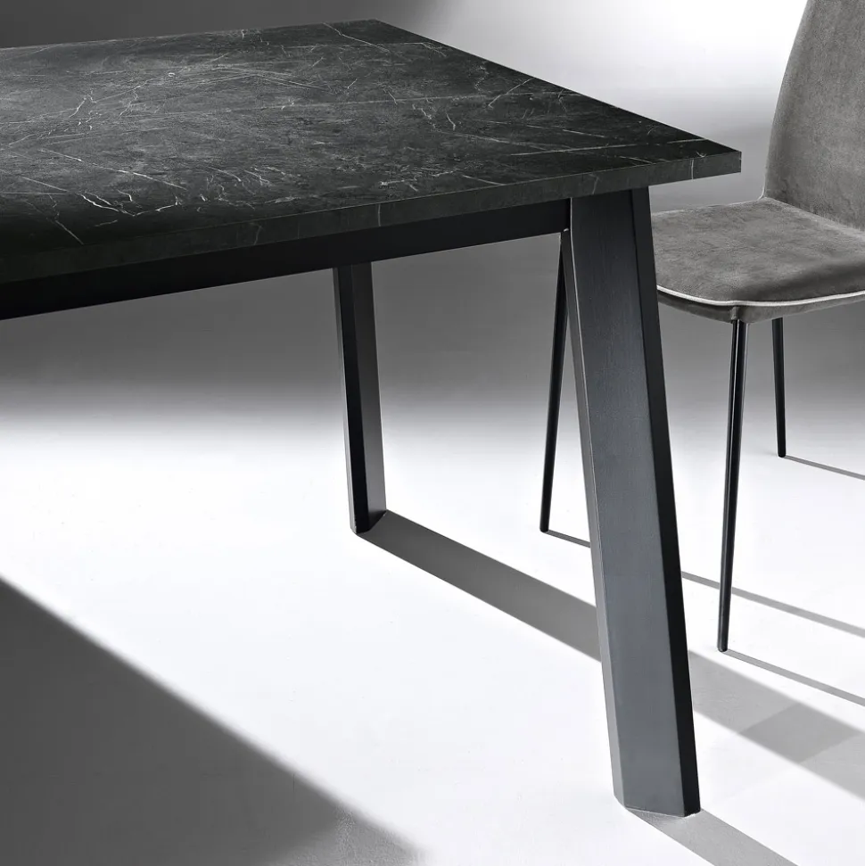 Tavolo Allungabile a 220 cm con Base Faggio Grafite Made in Italy - Toles