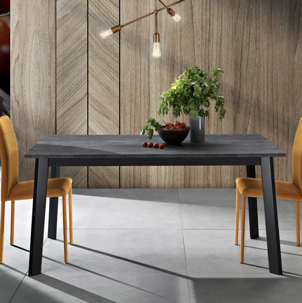 Tavolo Allungabile a 220 cm con Base Faggio Grafite Made in Italy - Toles