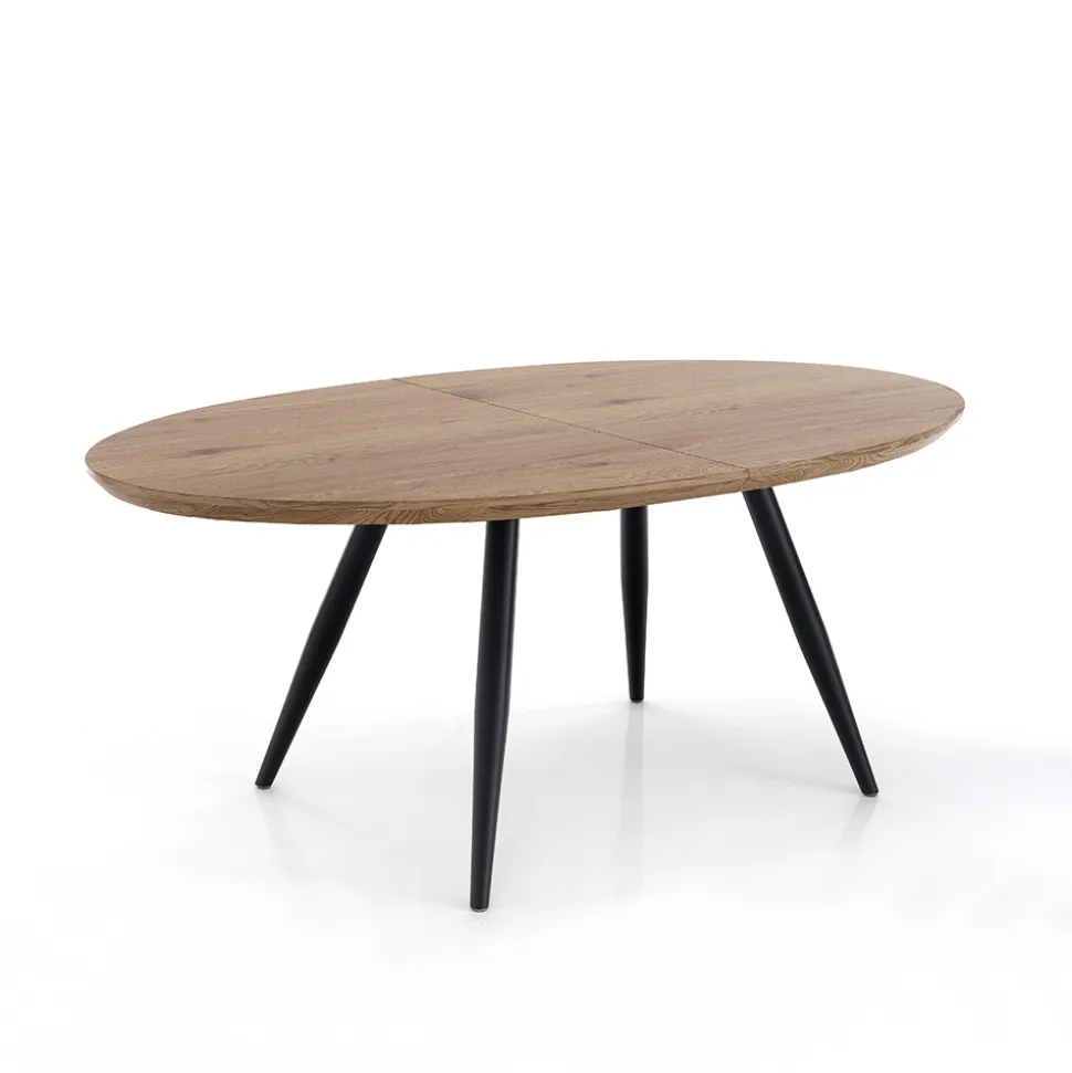 Tavolo Allungabile a 200 cm con Gambe in Metallo Nero - Litio