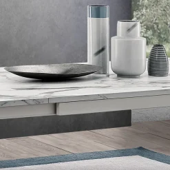 Tavolo Allungabile a 260 cm con Piano in Melaminico Finitura Calacatta - Shaila