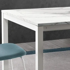 Tavolo Allungabile a 260 cm con Piano in Melaminico Finitura Calacatta - Shaila