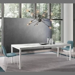 Tavolo Allungabile a 260 cm con Piano in Melaminico Finitura Calacatta - Shaila