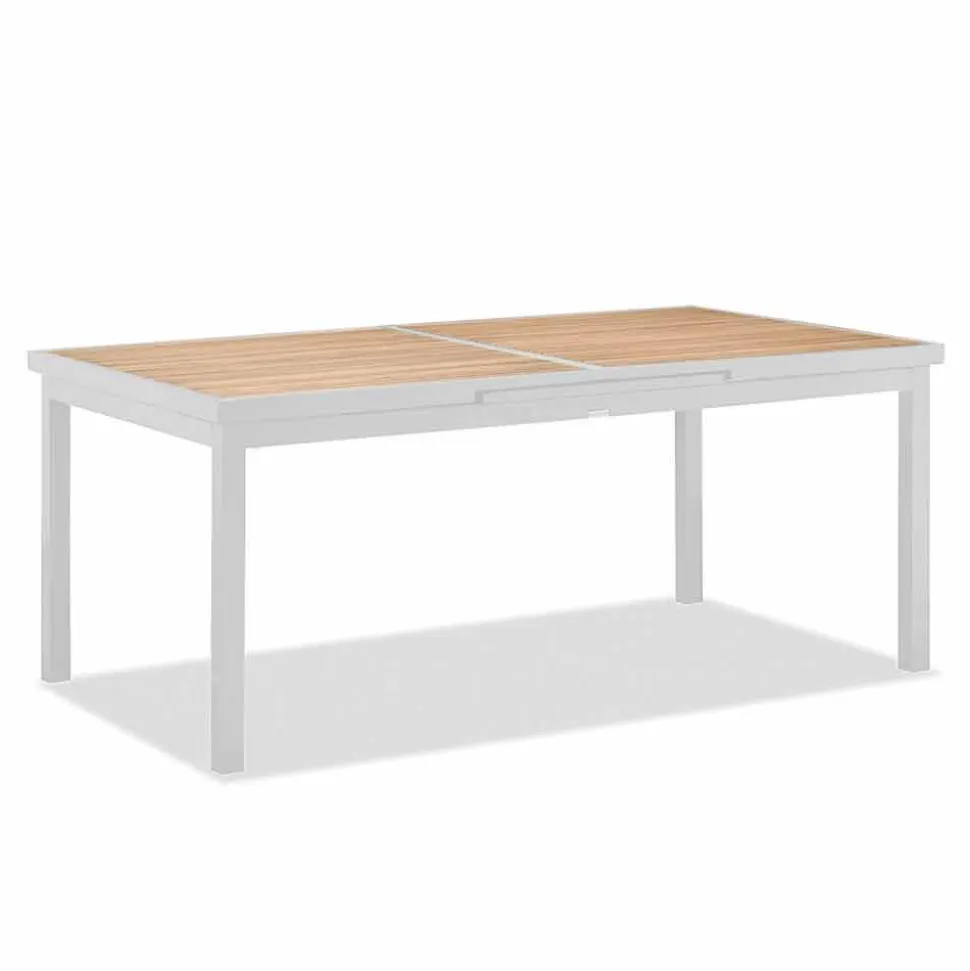 Tavolo Allungabile a 340 cm da Esterno in Alluminio e Piano in Teak - Bilel