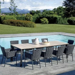 Tavolo Allungabile a 276 cm in Alluminio Effetto Legno - Orava