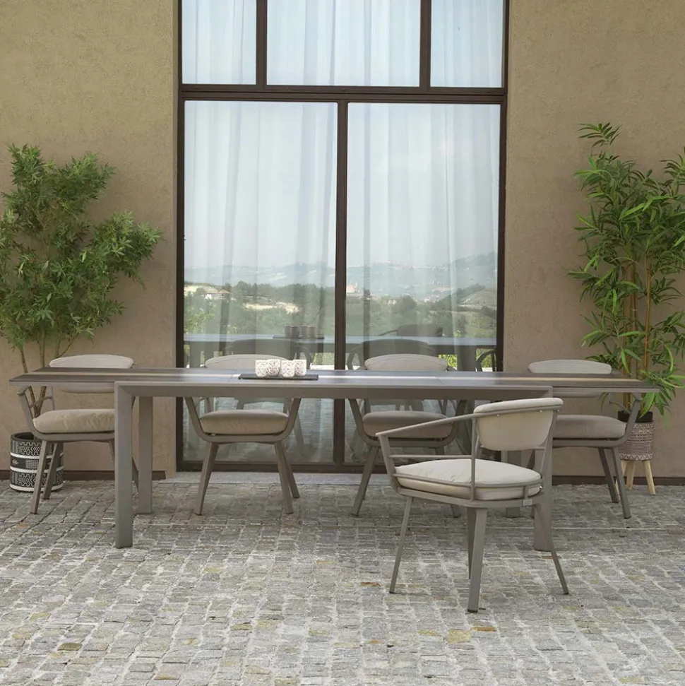 Tavolo Allungabile a 300 cm in Alluminio con Inserto in HPL - Righello