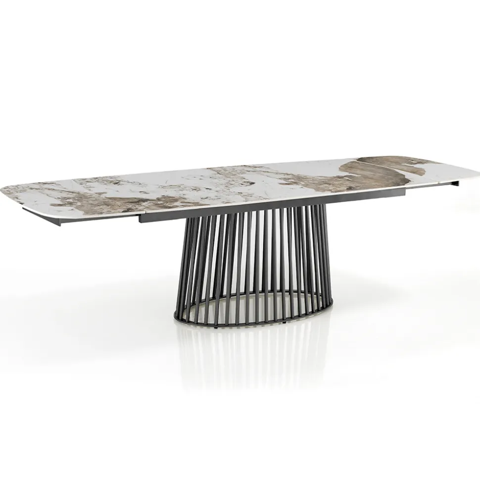 Tavolo Allungabile a 260 cm in Ceramica Finitura Marmo e Metallo - Veneto