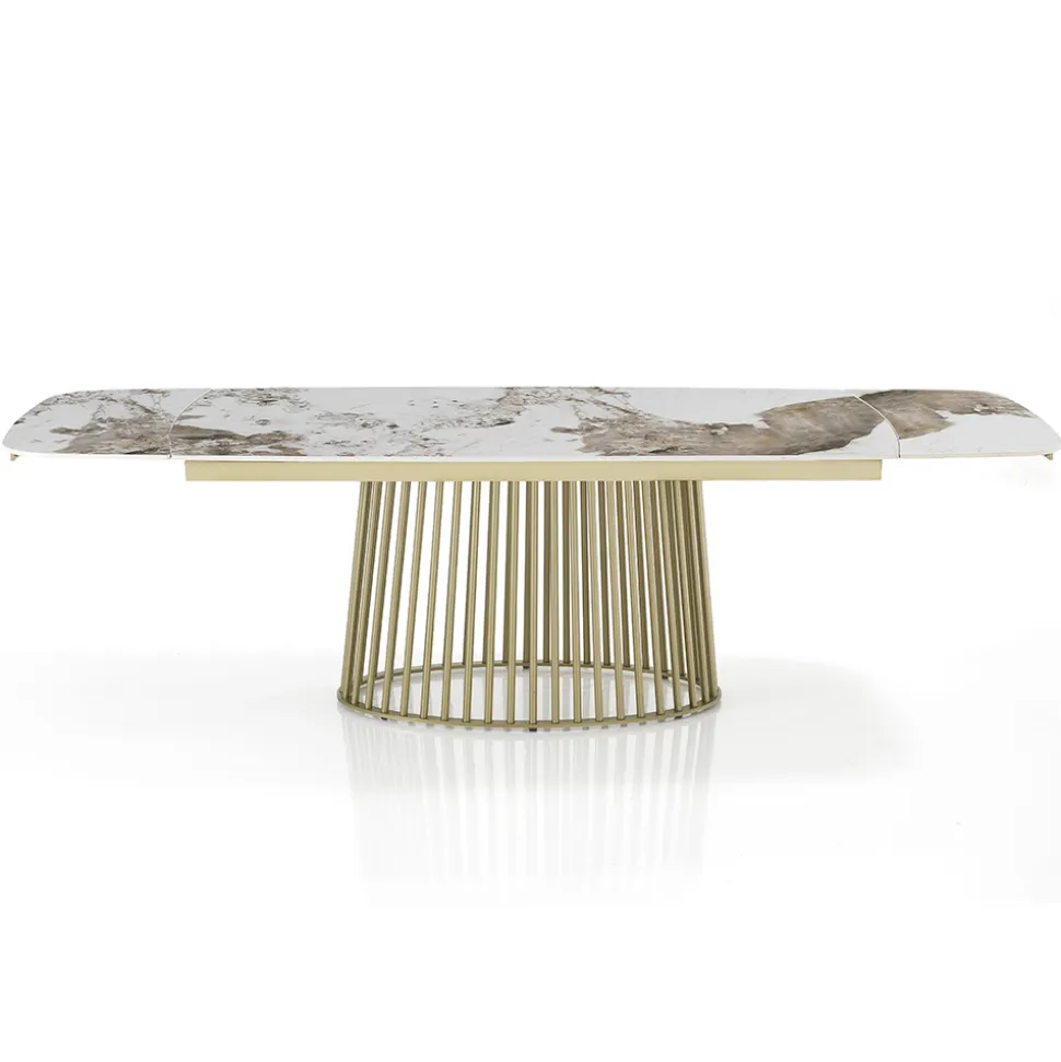 Tavolo Allungabile a 260 cm in Ceramica Finitura Marmo e Metallo - Veneto