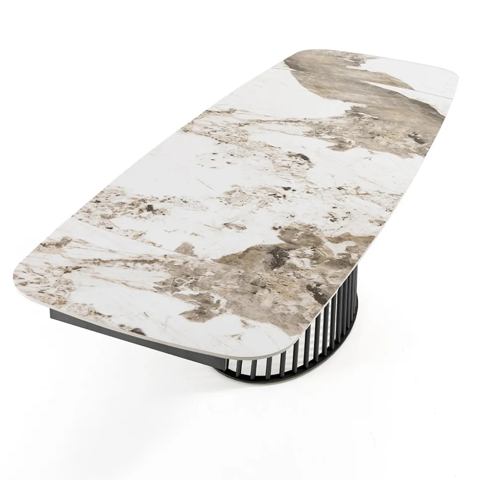 Tavolo Allungabile a 260 cm in Ceramica Finitura Marmo e Metallo - Veneto