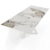 Tavolo Allungabile a 240 cm in Ceramica Finitura Marmo Onice Lucido - Piemonte