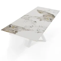 Tavolo Allungabile a 240 cm in Ceramica Finitura Marmo Onice Lucido - Piemonte