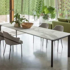 Tavolo Allungabile a 298 cm in Ceramica e Metallo Made in Italy - Tulipano