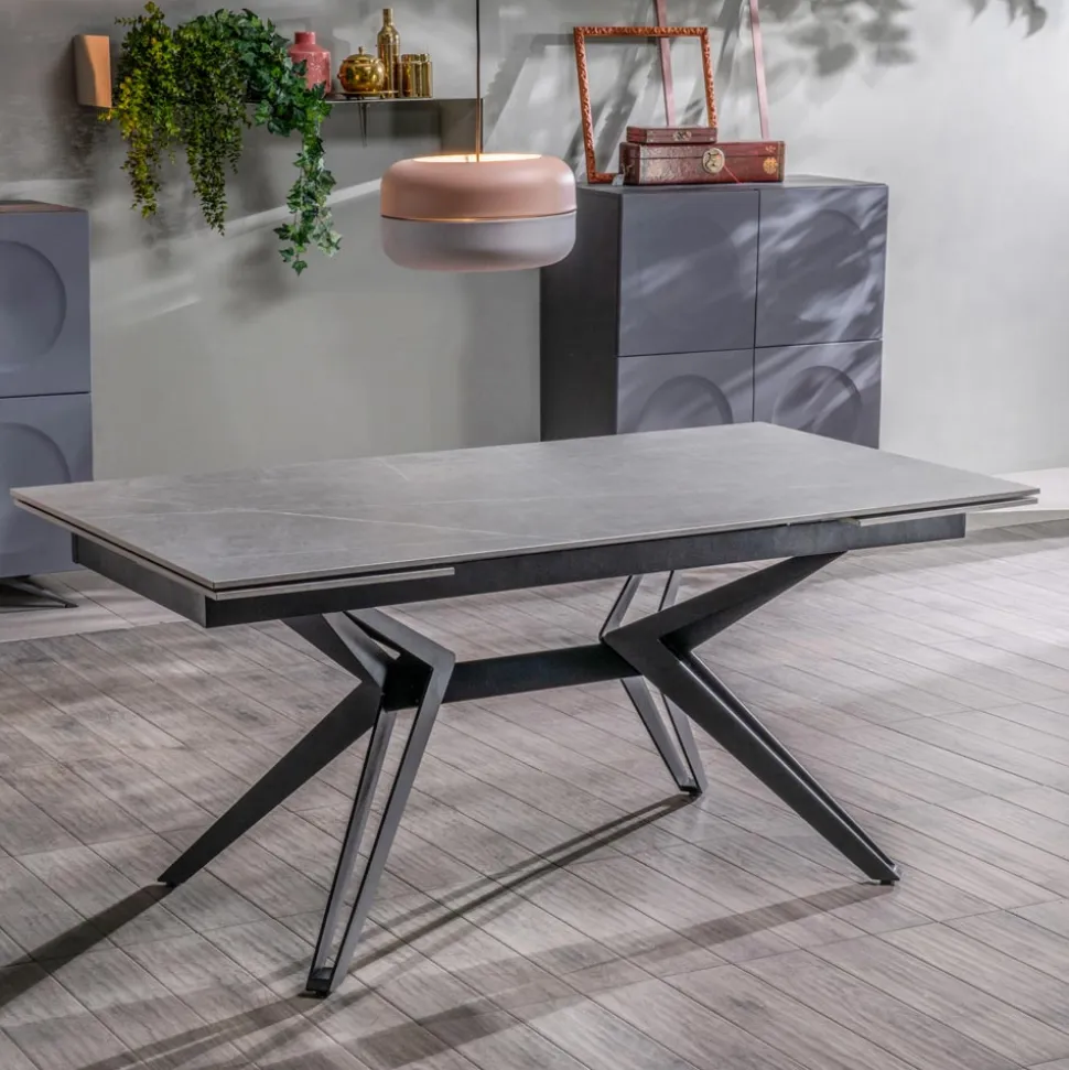 Tavolo Allungabile a 240 cm in Ceramica e Metallo - Bouquet