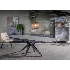 Tavolo Allungabile a 240 cm in Ceramica e Base in Metallo - Bouquet