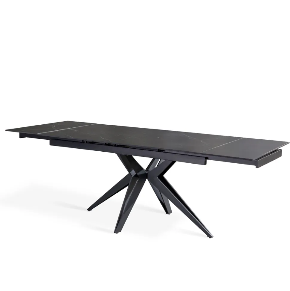 Tavolo Allungabile a 240 cm in Ceramica e Base in Metallo - Bouquet