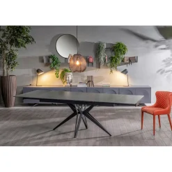 Tavolo Allungabile a 240 cm in Ceramica e Base in Metallo - Bouquet