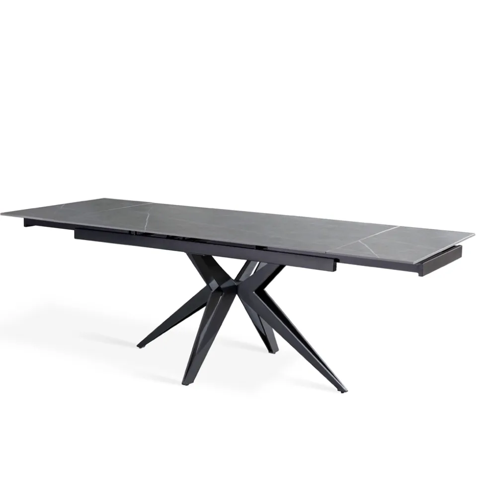 Tavolo Allungabile a 240 cm in Ceramica e Base in Metallo - Bouquet