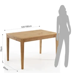 Tavolo Allungabile a 180 cm in Legno Massello di Betulla - Tallio