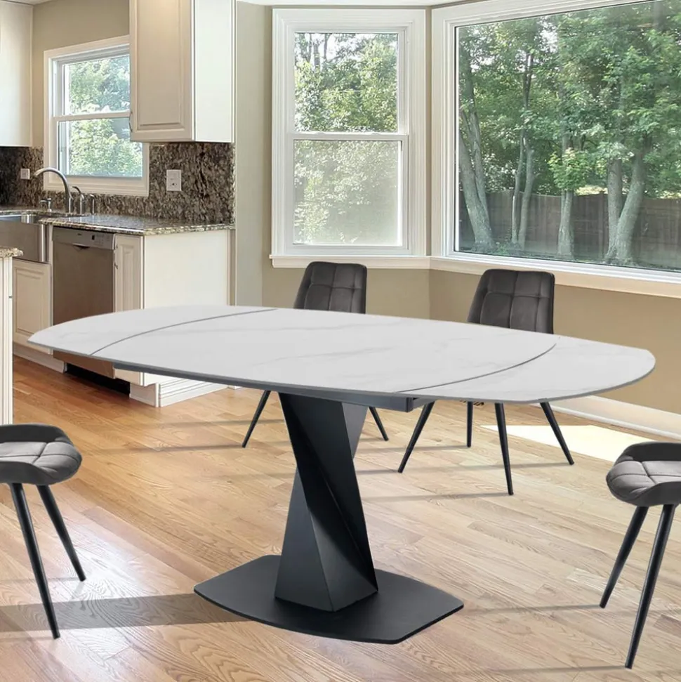 Tavolo Allungabile a 165 cm in Metallo e Ceramica - Boccanera