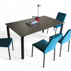 Tavolo Allungabile a 240 cm in Metallo e Piano in Vetro Ceramica - Lumera