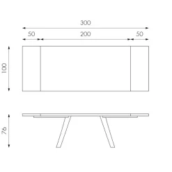 Tavolo Allungabile a 300 cm in Rovere Impiallacciato e Base in Alluminio - Travis
