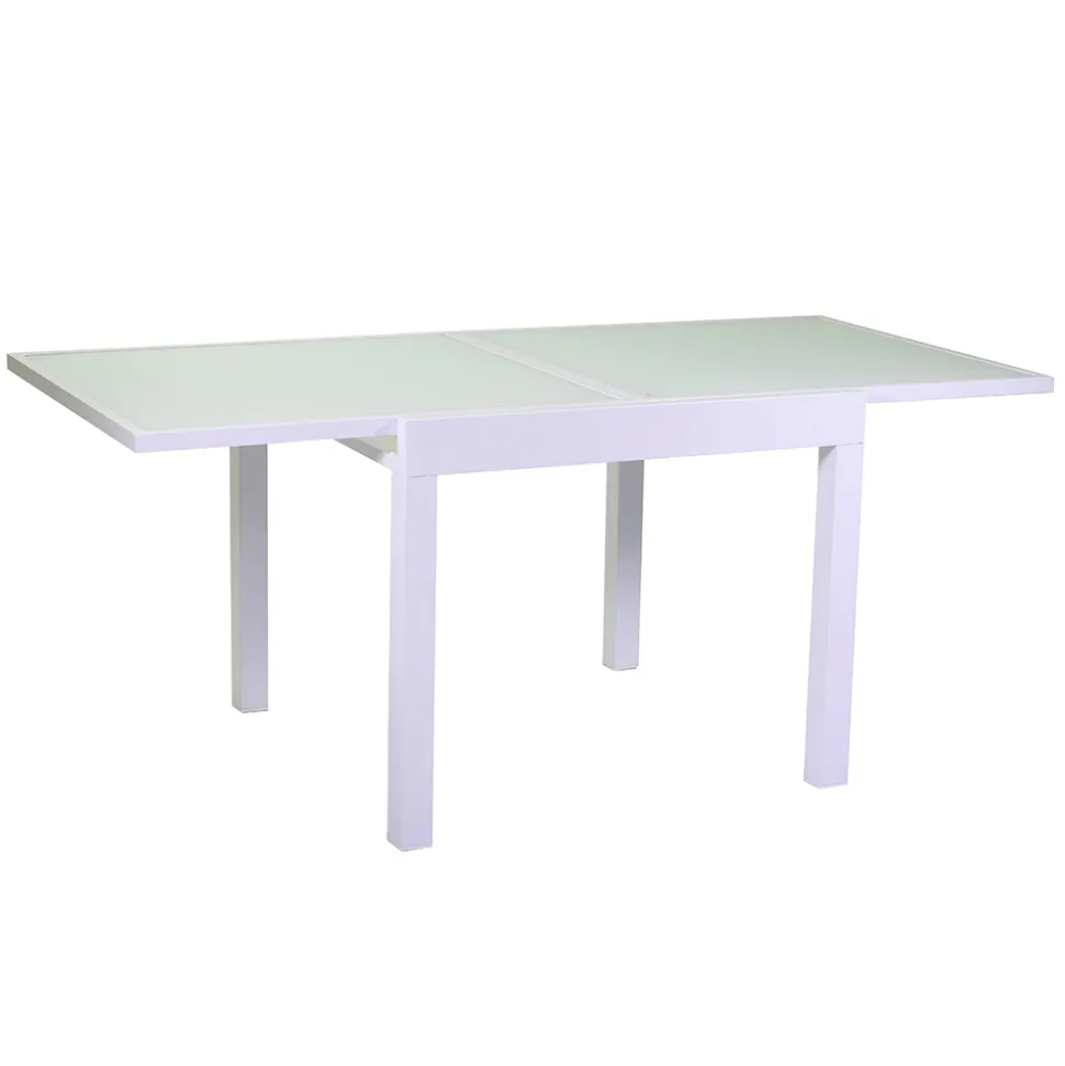 Tavolo Allungabile a 180 cm o 220 cm con Piano in Vetro Temprato - Cartellina
