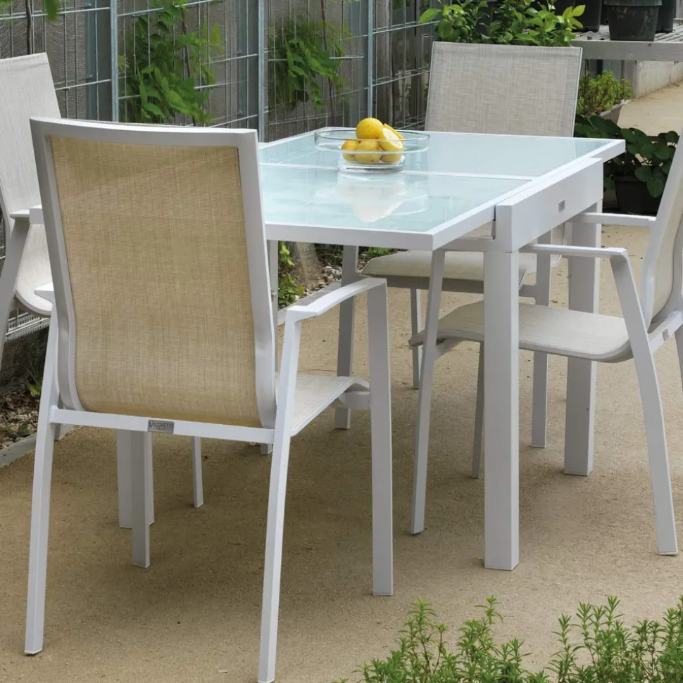 Tavolo Allungabile a 180 cm o 220 cm con Piano in Vetro Temprato - Cartellina