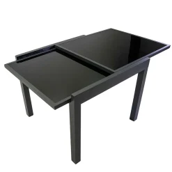 Tavolo Allungabile a 180 cm o 220 cm con Piano in Vetro Temprato - Cartellina