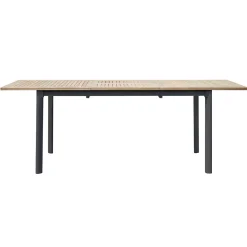 Tavolo Allungabile a Farfalla a 210 cm in Alluminio e Piano in Teak - Incanto