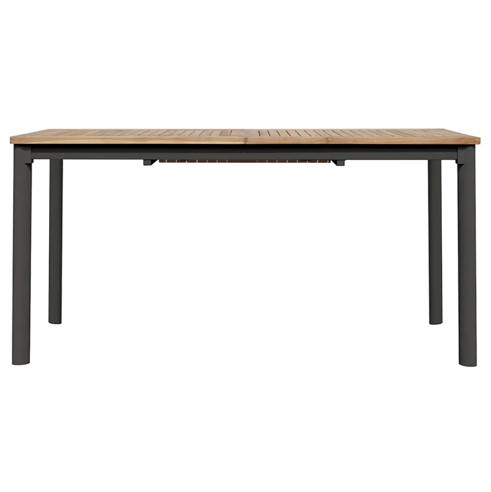 Tavolo Allungabile a Farfalla a 210 cm in Alluminio e Piano in Teak - Incanto