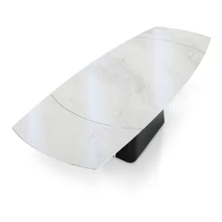 Tavolo Allungabile con Base in Acciaio e Piano in Ceramica Finitura Marmo - Emilia