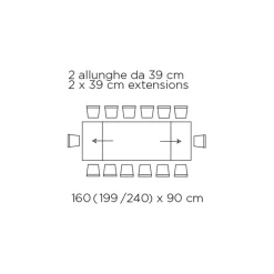Tavolo Allungabile con Bordo Scortecciato Irregolare Made in Italy - Occhiali